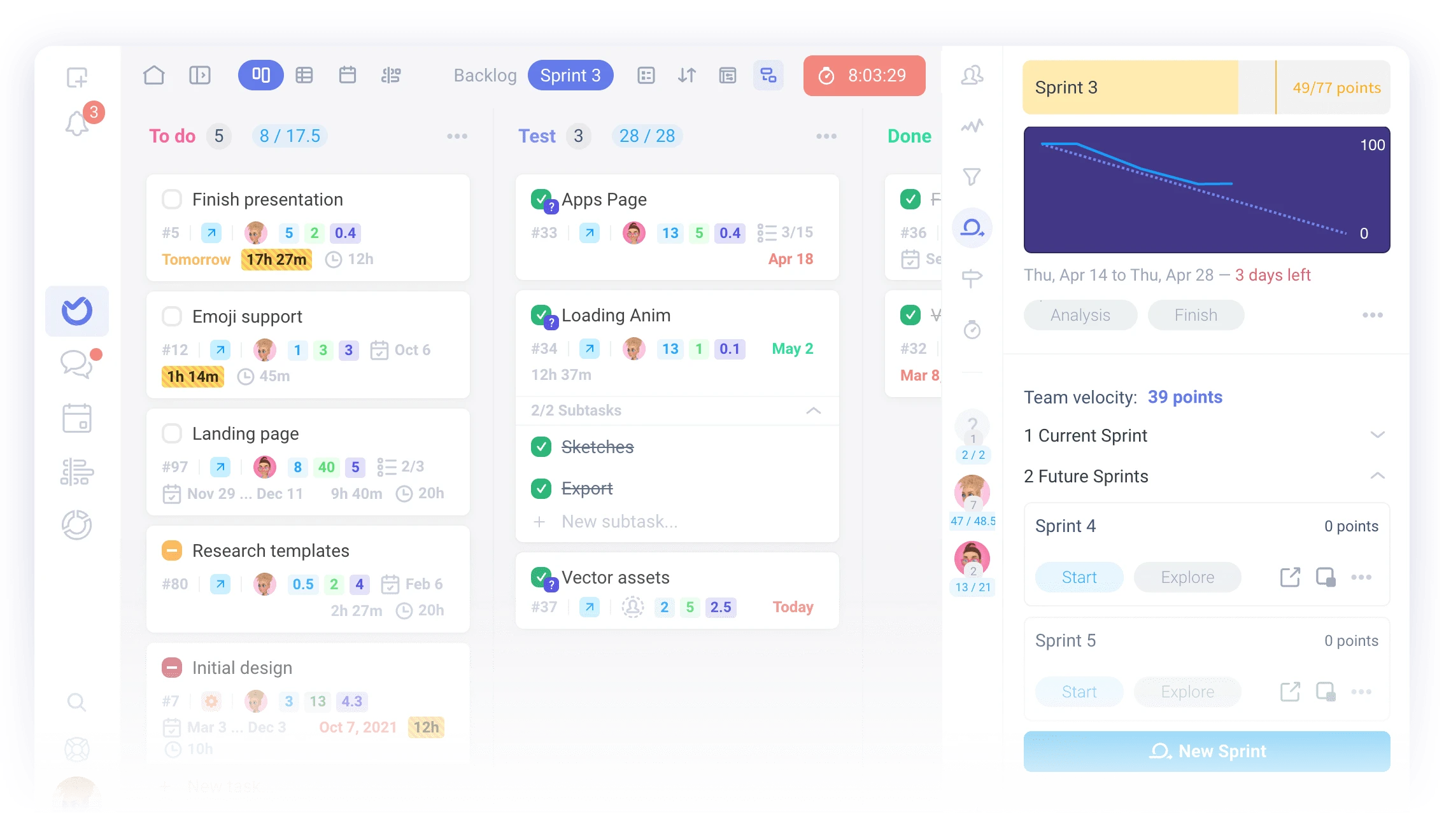 Ora task management kanban like board view